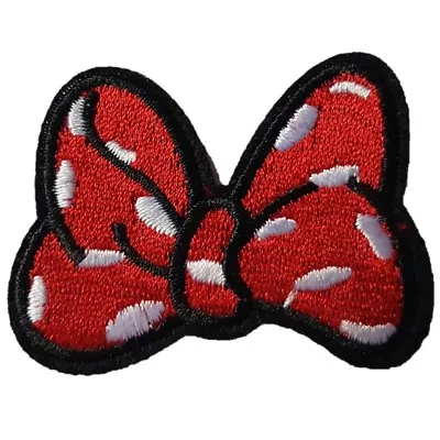 Minnie Mouse Bow Embroidered Iron On Sew On Patch Dress Bag T-shirt Jacket Skirt • £2.59