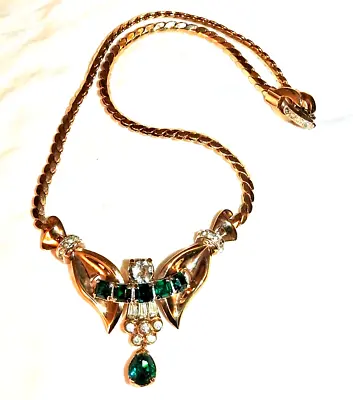 Rare Mazer Necklace Angel With Rhinestones And Gold Vermeil Signed Vintage • $118.98
