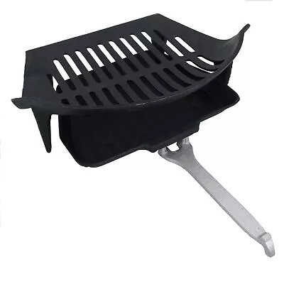 16  Fire Grate Ashpan & Handle Fireplace Cast Iron Log Coal Saver For 18  Fire • £36.62