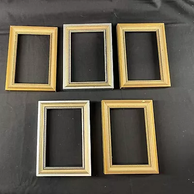 Vintage Wood Picture Frames Art Decor Gallery Wall Lot Of 5  4x6 A6 • $22