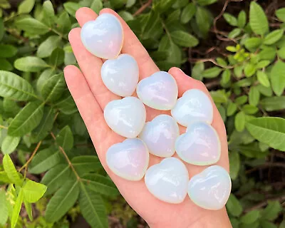 Opalite Heart 0.75 - 1  (Opalite Crystal Heart Puffed Stone Heart Chakra) • $6.80