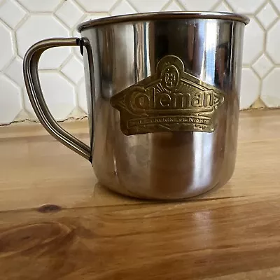 Vintage Coleman The Sunshine Of The Night Stainless Cup Metal Camping Mug 3 H • $24.99