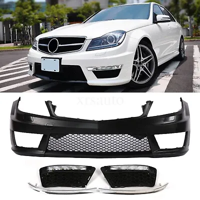 C63 AMG Style Front Bumper Kit W/DRL W/o PDC For Mercedes C-Class W204 C250 C300 • $474.99