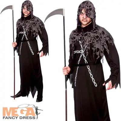 Zombie Grim Reaper Mens Fancy Dress Halloween Death Soul Taker Adults Costume  • £14.49