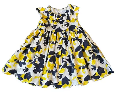 Mayoral Toddler Girl Dress Yellow / Blue Leaf Pattern Summer Sz 24 Months • $5.99