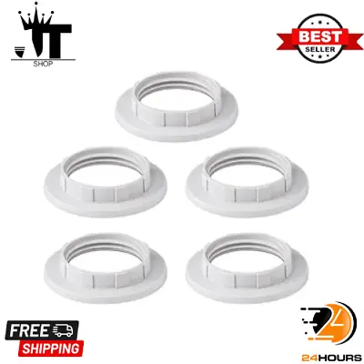 Best Lamp Shade Reducer Ring E27 Converter 5 Pcs -White Lampshade Fitting Washer • £5.31