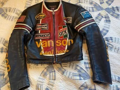 VANSON Leather Jacket One Star Motorcycle Single Riders Size 36 RPJ RACE JACKET • $498