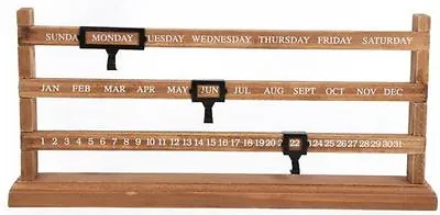 £7.69 • Buy Vintage Perpetual Sliding Wooden Desk Calendar Rustic Gift Home Decor Calender