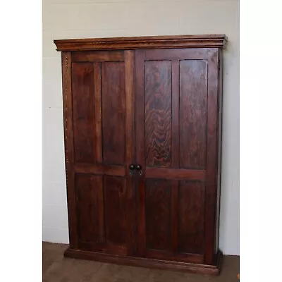 Antique Stained Pine Haberdashery Estate Church Cabinet With Fitted Interior • £1100