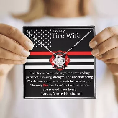 To My Fire Wife Necklace From Firefighter Husband Mother's Day Gifts For Her • $19.99