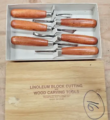 6 Pc. Set Vintage Wood Carving HAND CHISELS & GOUGES Old USA Made Quality! • $22.99