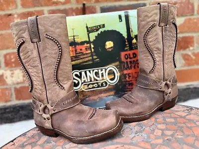 £140 • Buy  Sancho Cowboy Boots. 39 (UK 6) Vintage Style Brown Box Stitching Harness Strap.