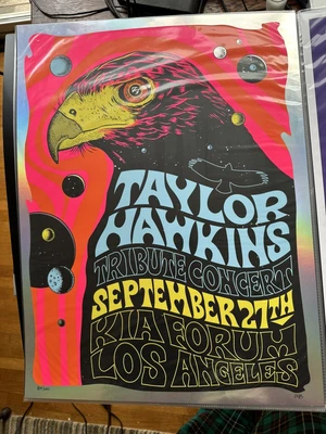 $200 • Buy Foo Fighters Taylor Hawkins Morning Breath Tribute Concert Foil Poster LA Forum