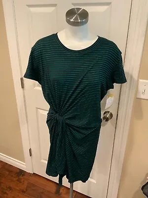 Vince Blue & Green Striped Short Sleeve T-Shirt Dress Size Small • $47.25