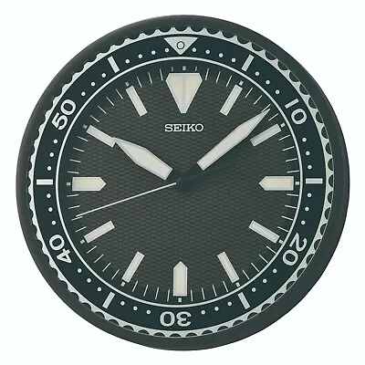 £75 • Buy Seiko Black Battery Wall Clock, Silent Sweep Seconds & Luminous Hands QXA791K