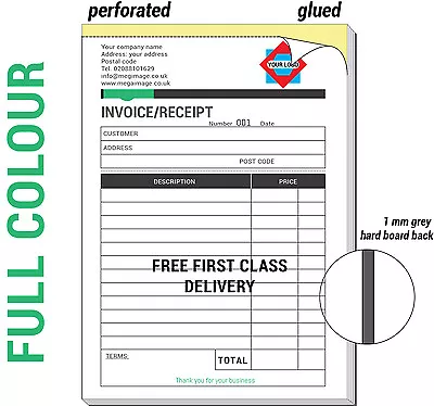 Personalised A4 Invoice Book / Duplicate / Ncr / Receipt / Estimate 50 Sets/pad • £15.90