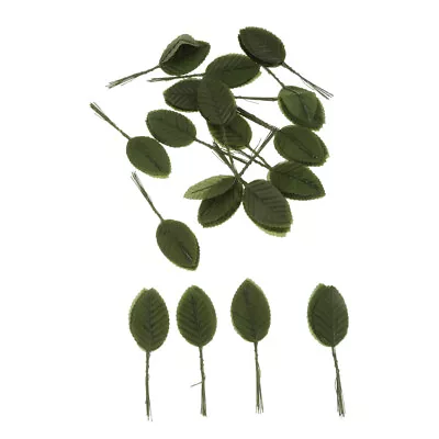 200x Rose Leaves Artificial Silk Leaves For Bouquets Buttonhole Dark Green • £6.78