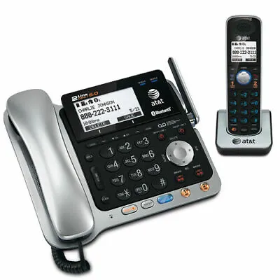 AT&T TL86109 2 Line Connect Cell Bluetooth Corded Cordless Combo Phone Syste • $109.99