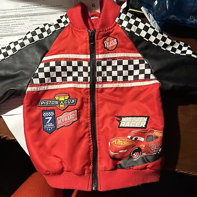 Disney Store Cars Lightning McQueen Varsity Jacket Boys Size 4 104cm • £48.19