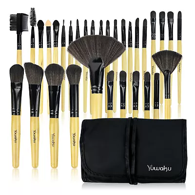 32pcs Pro Makeup Brush Set Powder Foundation Black Blush Brushes & Cosmetic Bag • $9.99