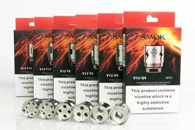 Smok Tfv12 Coils V12-q4 V12-x4 V12-t6 V12-t8 V12-t12 Coils Authentic Uk Seller • £7.99