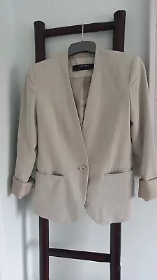 Zara Stone Ladies Blazer Casual  Pockets Collarless  • £10