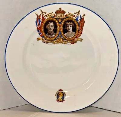 King George VI Queen And Princess Elizabeth Salad Dessert Plate Bone China 7.25  • $24