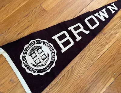 Vtg Brown University Providence RI Felt PENNANT Flag Antique Sign College Bear • $379.99