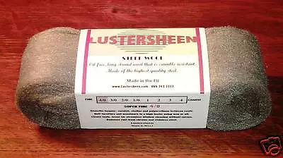 Lustersheen Oil Free Steel Wool 3.5 Oz Skein Grade 2/0 (Very Fine Finish Grade) • $6.38