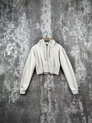 Talentless Boxing Hoodie Medium Womens Ivory White Pullover Sweater Elastic Wais • $39.99