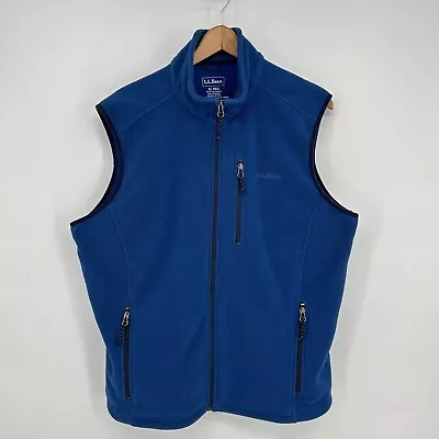 LL Bean Vest Mens Extra Large Blue Polartec Fleece Jacket Full Zip • $19.99