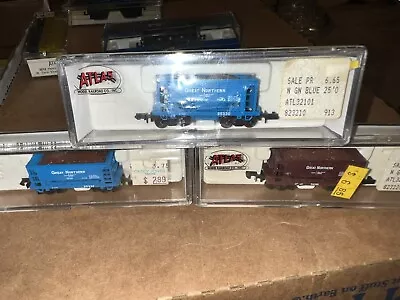 3 Atlas N Scale Great Northern Ore Car Set 32101 31251 Brown/blue • $44.99