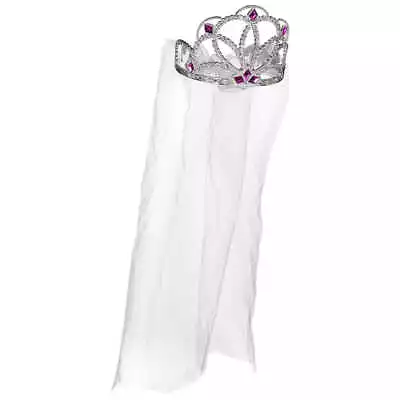 Bachelorette / Hens Night Party Supplies Tiara With Bridal Veil (1 Piece) • $16.95