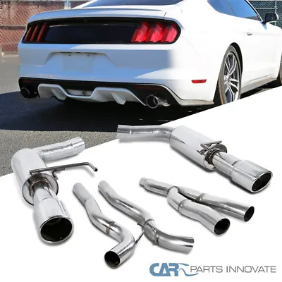 Fit 15-20 Ford Mustang 2.3L EcoBoost S/S Polished Catback Exhaust Muffler System • $284.36