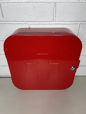 $150 • Buy IKEA Gunnern First Aid Medicine Cabinet Red With Key Inbuilt Shelves In Box