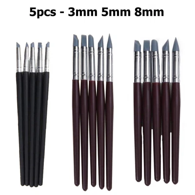 £5.94 • Buy Polymer Clay Sculpting Tool Set Silicone Tip Rubber Brush Fimo Art Sculpey 5Pcs
