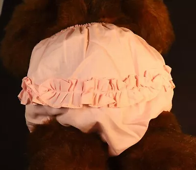 Vintage Pink Ruffled Plastic Rubber Vinyl Diaper Cover Measurements In Descrip. • $39.19