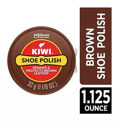 KIWI Shoe Polish Paste Metal Tin - Brown 1.125oz • $7.97