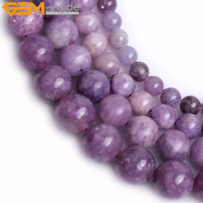 $4.09 • Buy Wholesale Natural Stone Lepidolite Gemstone Jewely Making Loose Beads Strand 15 