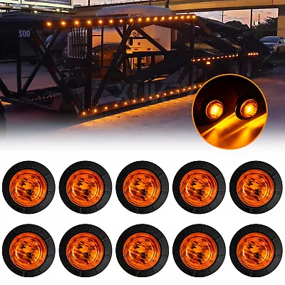 10pcs LED SIDE MARKER INDICATOR LIGHT LAMP WHITE TRUCK LORRY TRAILER BUS 12V 24V • $12