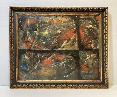 Abstract Expressionist Modernist Vintage Mid Century Oil Painting • $650