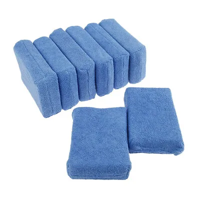 8X Microfiber Applicator Sponge Pads Car Cleaning Washable Wax Polish Detailing  • $12.66