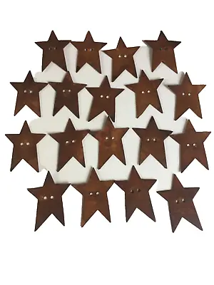 18 Primitive Rusty Metal Barn Star Cutouts Cutout 2  Stars Craft Wedding Buttons • $12.49