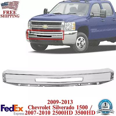 Front Bumper Chrome Steel For 2009-2013 Silverado 1500 / 2007-2010 2500HD 3500HD • $91.35