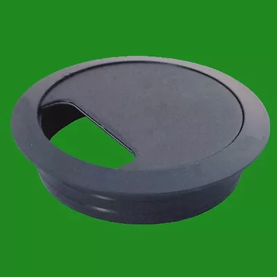 80mm Black Computer Desk Table Grommet Cable Tidy Port Wire Hole Cover • £1.99