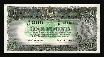 1961 Qeii One Pound Pre-decimal Banknote..coombs/wilson..hh/46 153381..natural. • $64.90