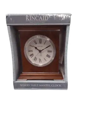 Kincaid JC926W Brown Roman Numeral Dial Rectangle Shape Wood Table Mantel Clock • $29.99