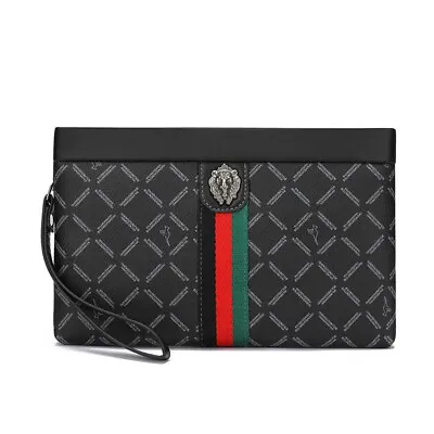 Men's Leather Clutch Business Envelope Handbags Pouch Wrist Wallets Cardholder • $39.75