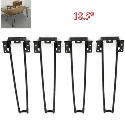 18.5  Height Foldable Hairpin Table Legs Set Of 4 Folding Table Legs Iron Black • $18.05