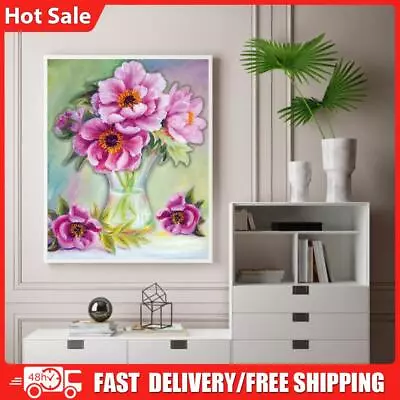Paeonia Flower Series Oil Paint By Numbers Kit Frameless Drawing Picture Decor • $12.20